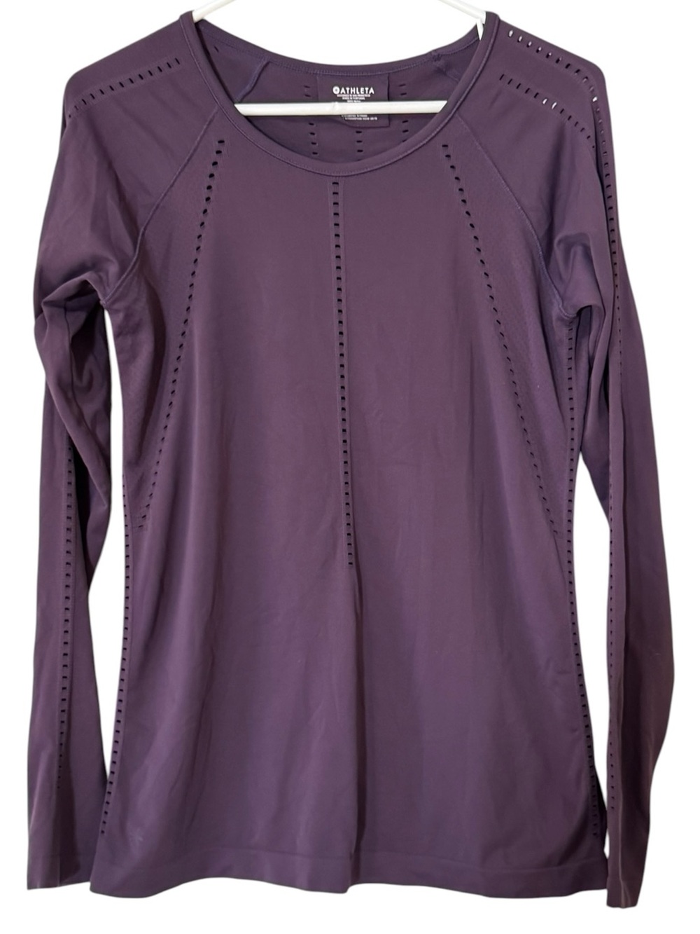 Athleta Foothill Seamless Long Sleeve Athletic Top Women Sz Medium Nylon Preppy
